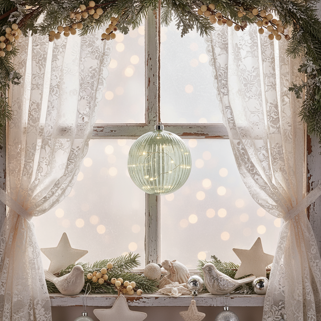 Lumineo Micro LED 20cm Green Glass Ball Christmas Decoration