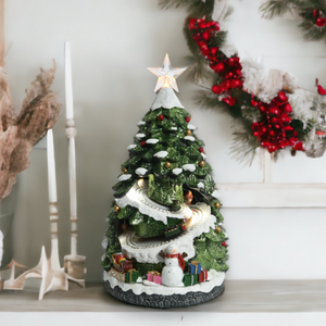 Christmas Tree with Train Climbing Decoration