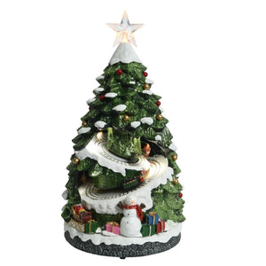 Christmas Tree with Train Climbing Decoration