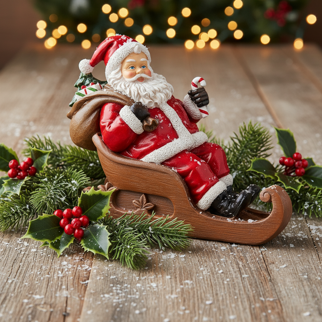 Santa in Sleigh LED Christmas Decoration