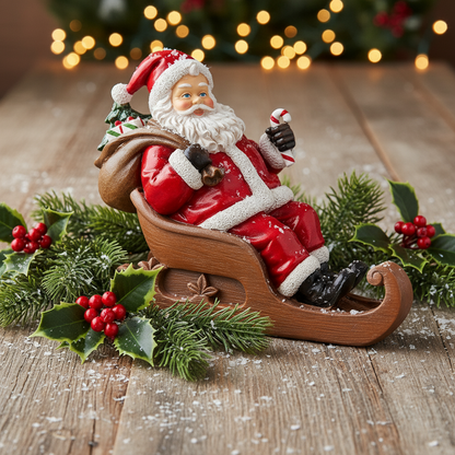Santa in Sleigh LED Christmas Decoration