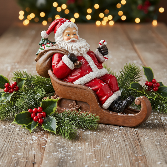 Santa in Sleigh LED Christmas Decoration