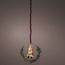 Load image into Gallery viewer, Lumineo LED Glass Santa Hanging Wreath
