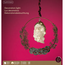 Load image into Gallery viewer, Lumineo LED Glass Santa Head Hanging Wreath
