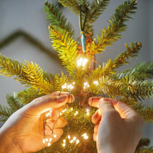 Load image into Gallery viewer, Lumineo Warm White Green Wire Flashing Effect Tree Lights 180cm
