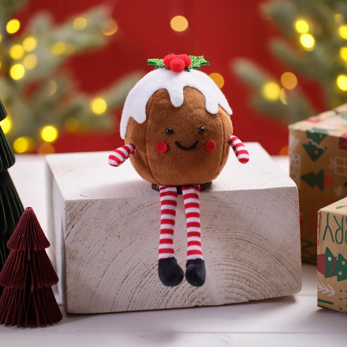 Christmas Pudding Fabric Shelf Sitter
