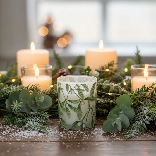 Mistletoe Design Scented Christmas Candle