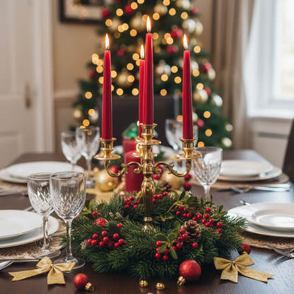 Box of 4 Red Taper Dinner Candles