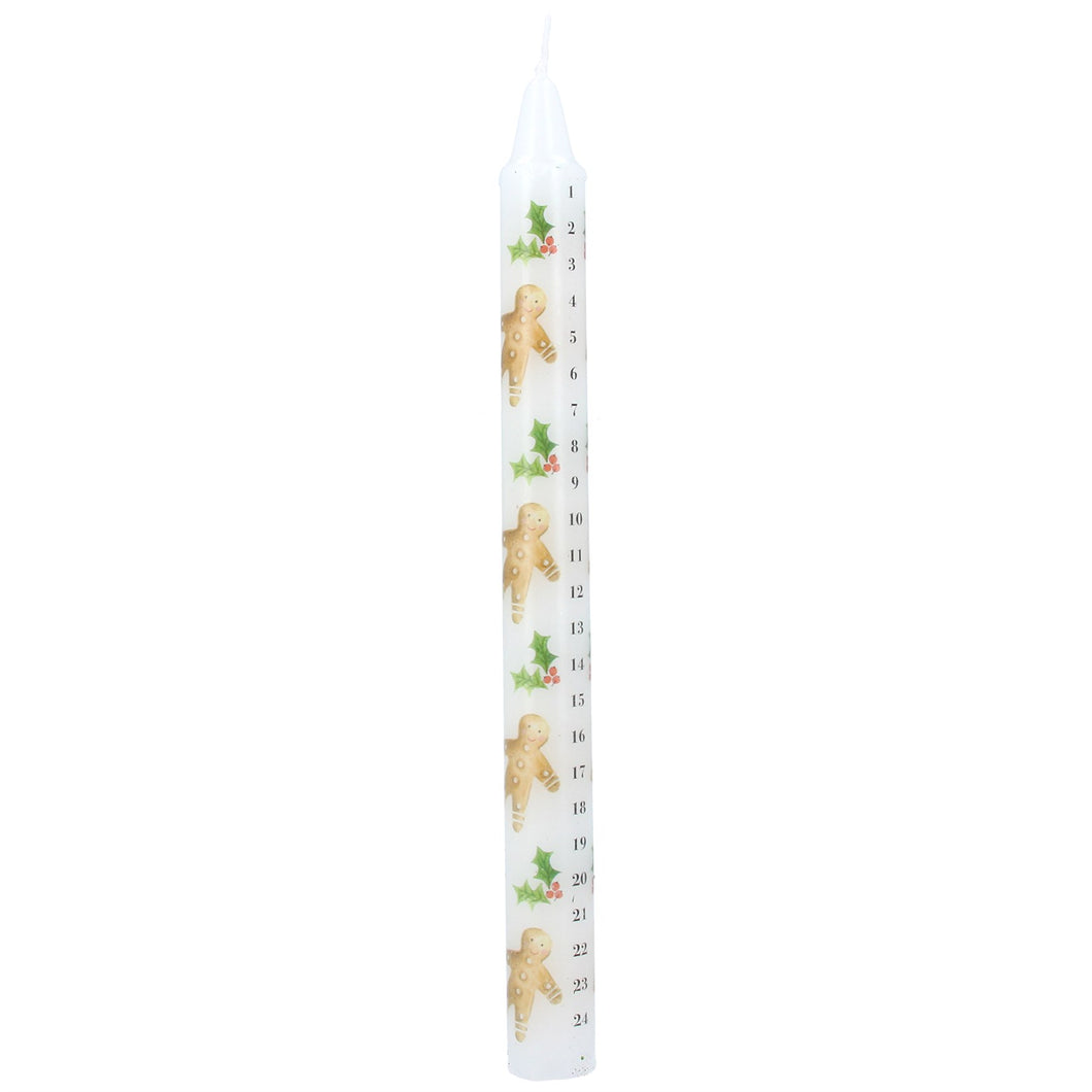 Gingerbread Christmas Advent Candle