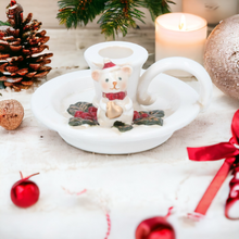 Load image into Gallery viewer, Mouse Wee Willie Winkie Ceramic Christmas Candleholder
