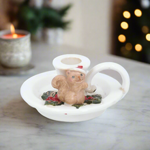 Load image into Gallery viewer, Squirrel Wee Willie Winkie Ceramic Christmas Candleholder

