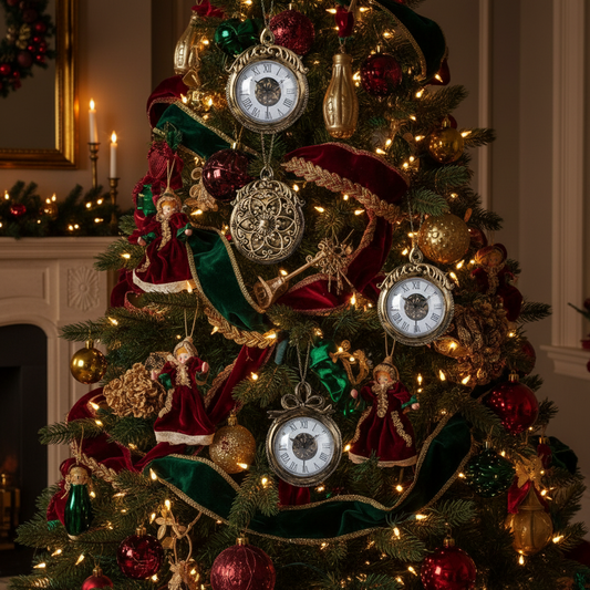 Vintage Clock Set Christmas Tree Decorations