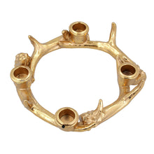 Load image into Gallery viewer, Gold Stag Antler Ring Candle Holder
