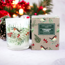Load image into Gallery viewer, Robin and Rosehip Design Scented Christmas Candle
