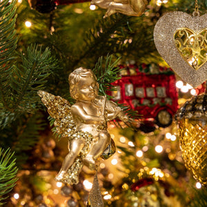 Set of 4 Gold Cherub Hanging Decorations