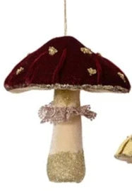 Velvet Mushroom Hanging Christmas Tree Decorations