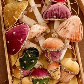 Velvet Mushroom Hanging Christmas Tree Decorations