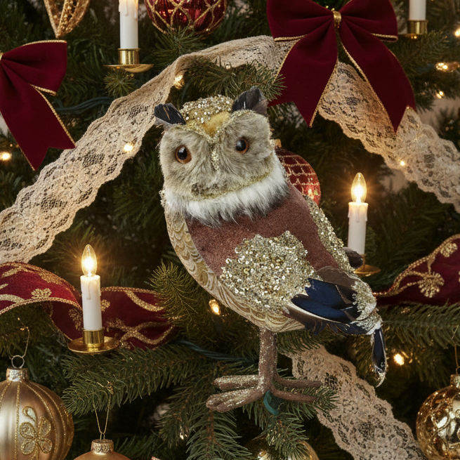 Mystic Owl Christmas Woodland Decoration