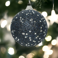 Load image into Gallery viewer, Night Blue Star Christmas Bauble
