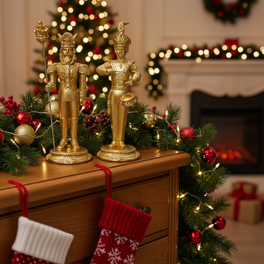 Gold Nutcracker Soldiers Christmas Decorations
