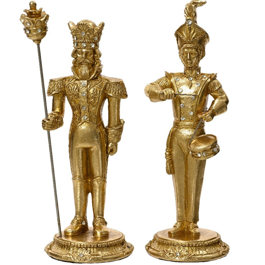 Set of 2 Gold Nutcracker Soldiers