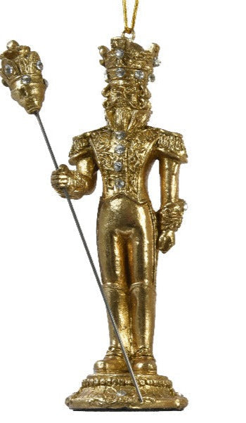 Set of 3 Gold Nutcracker Soldiers and Santa Hanging Decoration