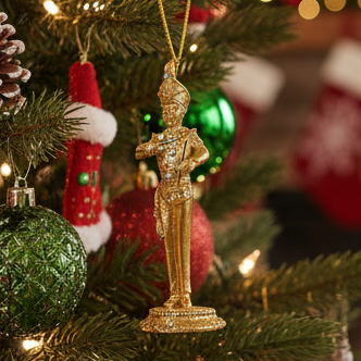 Gold Soldier Hanging Christmas Decoration