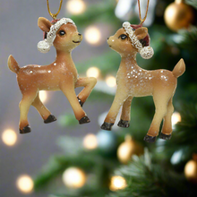 Load image into Gallery viewer, Set of 2 Christmas Baby Reindeer Hanging Decoration
