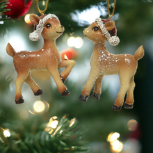 Load image into Gallery viewer, Set of 2 Christmas Baby Reindeer Hanging Decoration
