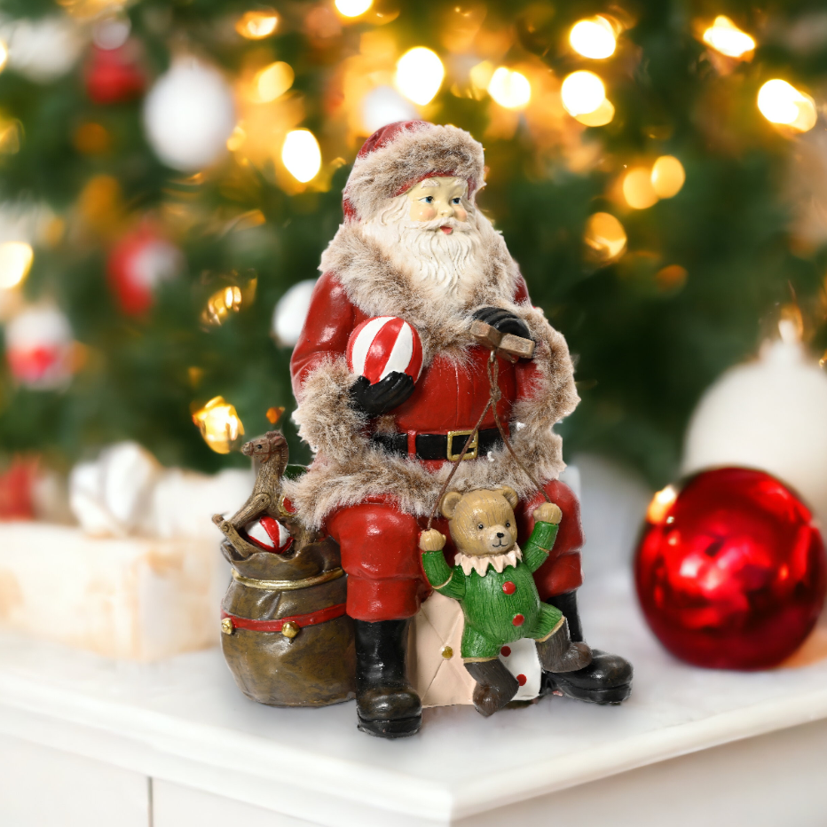 Santa with Traditional Christmas Toys Ornament