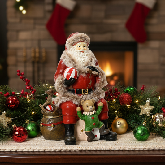 Santa with Traditional Christmas Toys Ornament