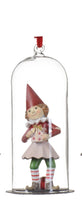 Load image into Gallery viewer, Hanging Glass Cloche with Doll Christmas Decoration
