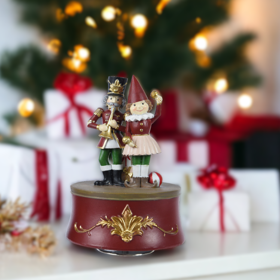 Nutcracker with Puppet Christmas Music Box