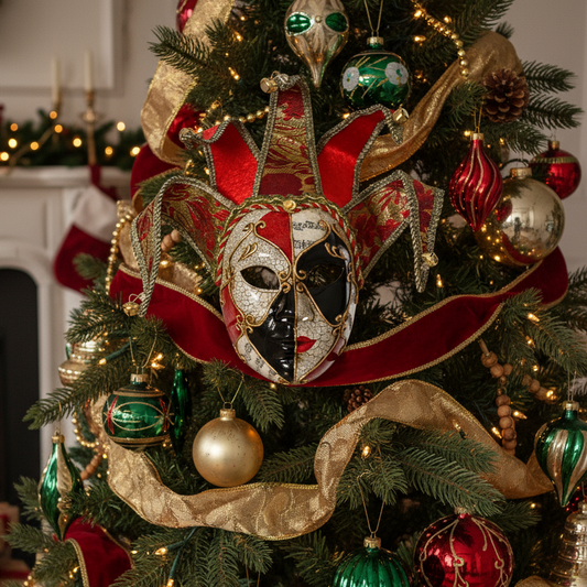 Harlequin Mask Christmas Decoration