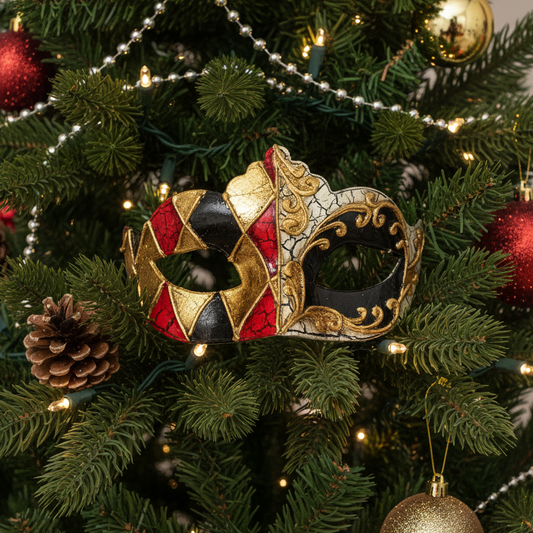 Harlequin Mask Christmas Decoration