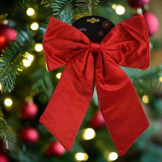 Red Velvet Christmas Bow 35cm