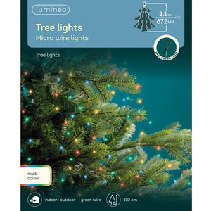 Lumineo Multi Colour Green Cable Tree Lights 210cm