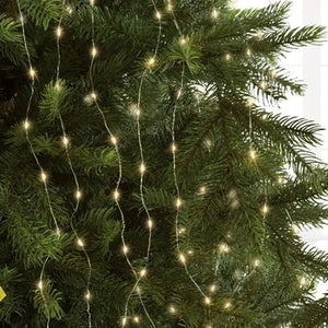 Lumineo Warm White Silver Cable Tree Lights 180cm