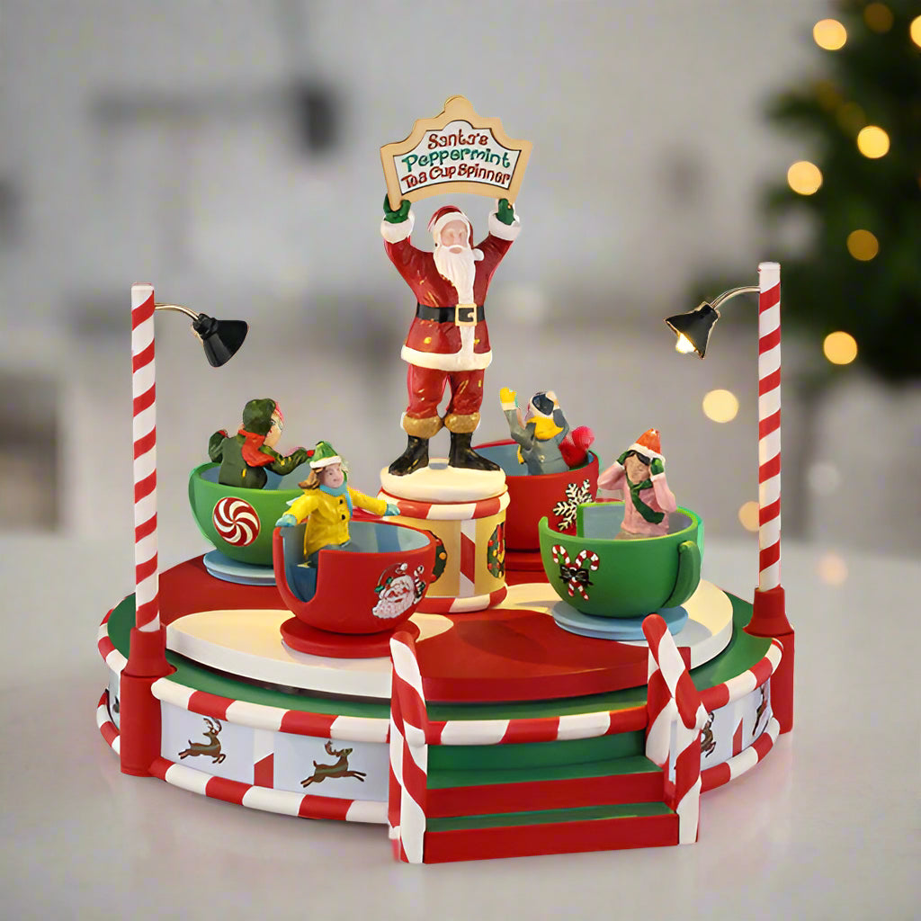 Lemax Santa's Peppermint Teacup Spinner