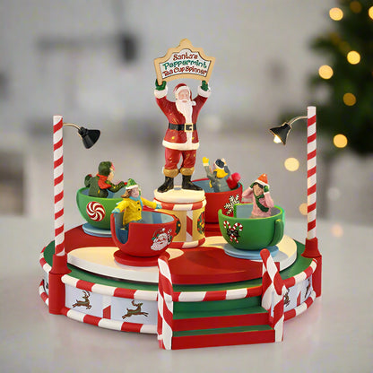 Lemax Santa's Peppermint Teacup Spinner