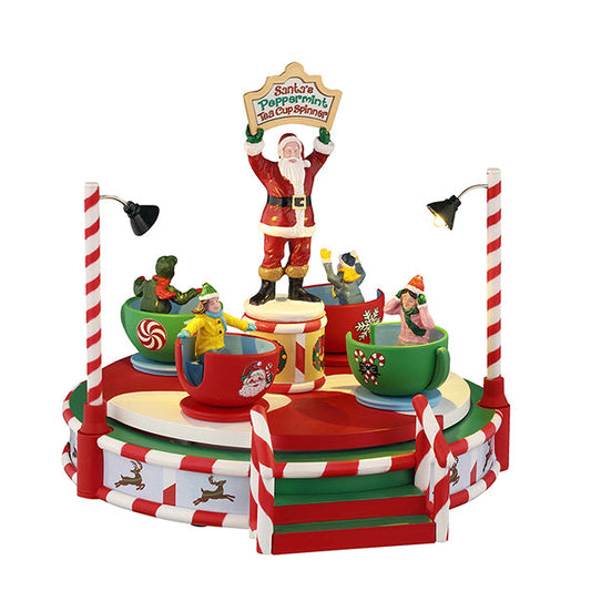 Lemax Santa's Peppermint Teacup Spinner