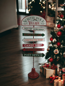 Large 1.2M North Pole Village Christmas Sign