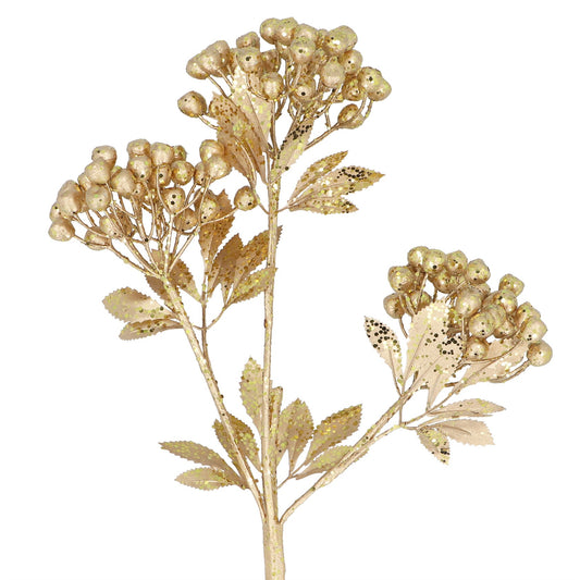Gold Berries with Gold Foliage Spray
