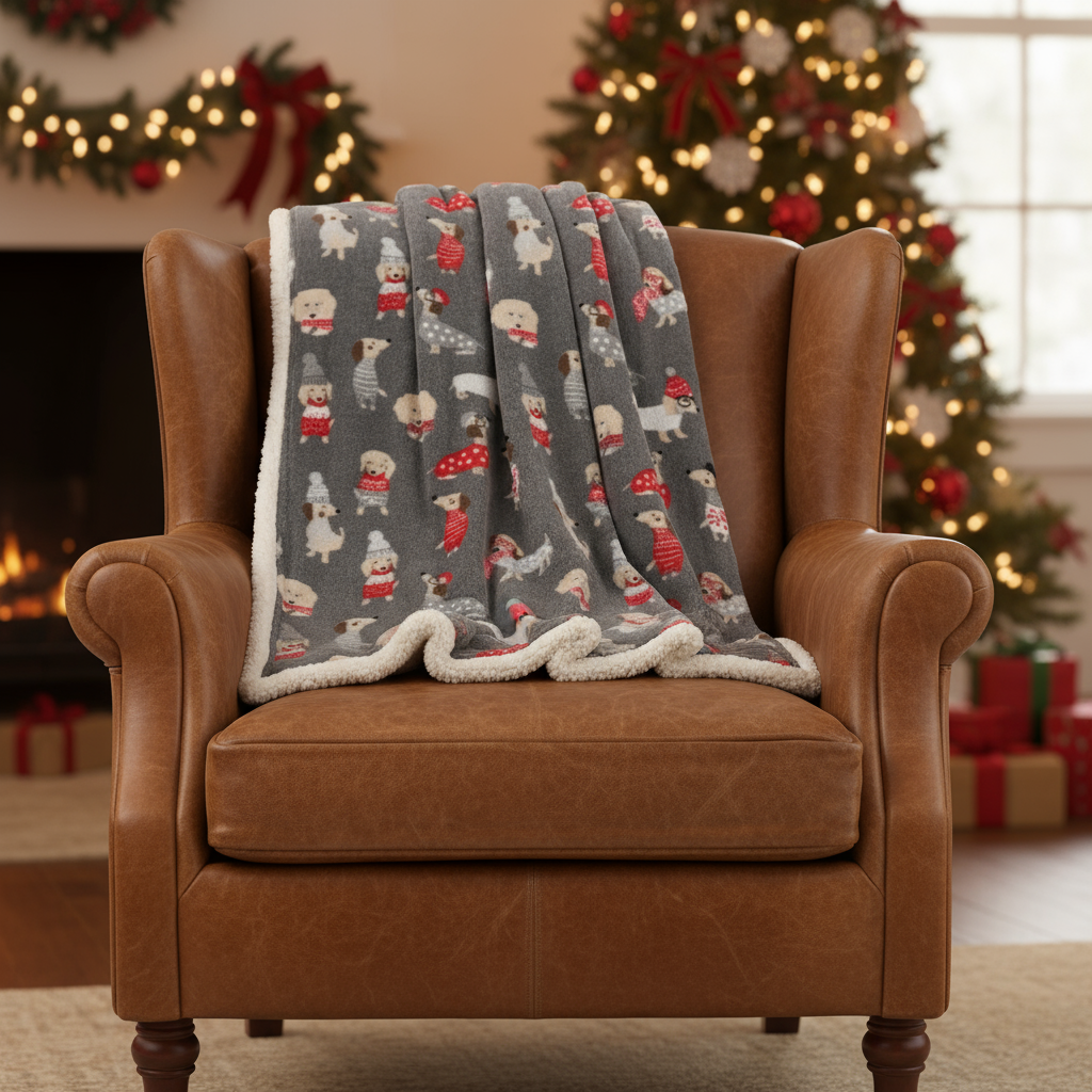 Dogs in Jumpers Christmas Throw