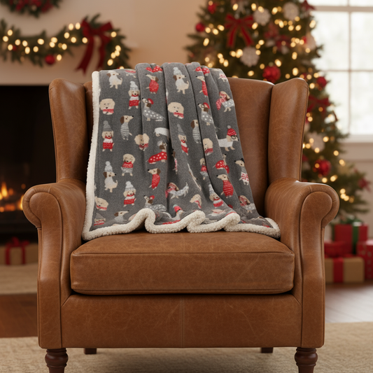 Dogs in Jumpers Christmas Throw