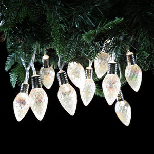10 Iridescent Faceted Cone Christmas Lights
