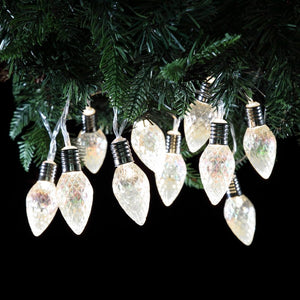 10 Iridescent Large Faceted Cone Christmas Lights