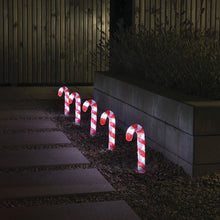 Load image into Gallery viewer, Konstsmide 5 Piece Acrylic Christmas Candy Cane LED Light Set
