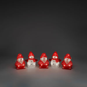 Konstsmide Acrylic 5 Piece Snowman and Santa Set LED
