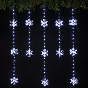 Noma White Snowflake Wire Curtain Light